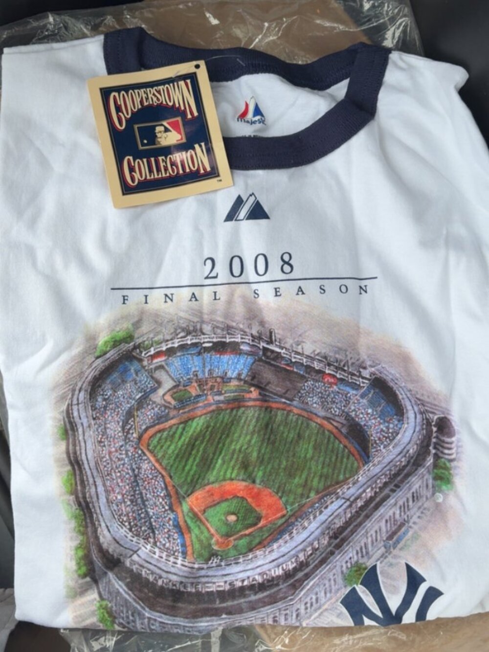 Yankees 2008 Final Season Stadium Shirt XL Majestic Cooperstown Collection New